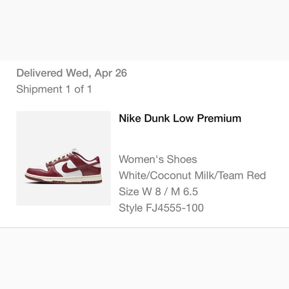NEW! NIKE DUNK Low Premium women’s dunks • team red/coconut milk/white | SIZE W8 - Picture 7 of 15
